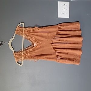 Listicle Orange Lace Tank